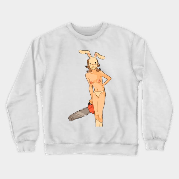 Chainsaw bunny girl Crewneck Sweatshirt by PeachyDoodle